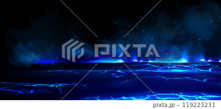 3d blue crack effect and fire light background 119223231