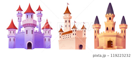 Medieval castles set isolated on white background 119223232