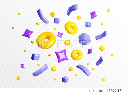 Party firecracker confetti 3d vector icon. Party firecracker confetti 3d vector icon. 119223244