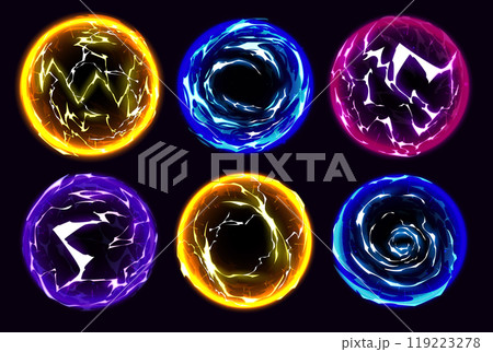 Electric lightning glow ball, magic energy sphere 119223278