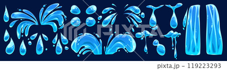 Cartoon water tear vector icon set, liquid graphic 119223293