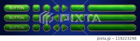 Green ui vector button animation for game interface 119223298