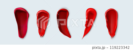 Red and pink gloss lipstick texture smear 119223342