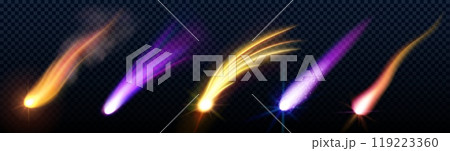 Comet trail effect and meteor star light vector 119223360