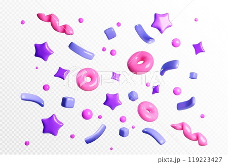 Party firecracker confetti 3d vector icon. Party firecracker confetti 3d vector icon. 119223427
