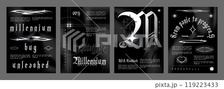 Poster design template in y2k grunge gothic style 119223433
