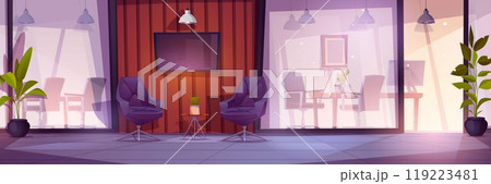 Modern workspace with glass wall Modern workspace with glass wall 119223481