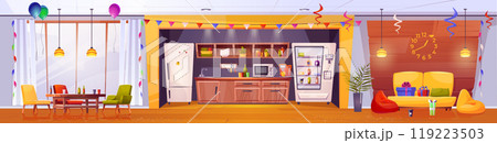 Cartoon office party background design Cartoon office party background design 119223503