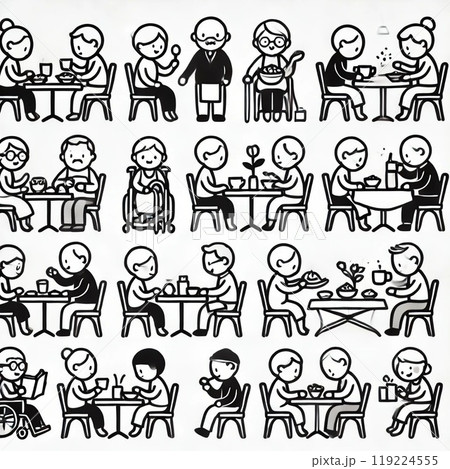 シニアのイラストセット 119224555