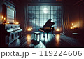 夜の静けさと内省的なピアノソロ 119224606
