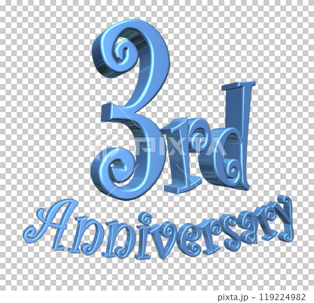 3DCG characters "3rd Anniversary/3rd anniversary" blue, blue 3DCG characters "3rd Anniversary/3rd anniversary" blue, blue 119224982