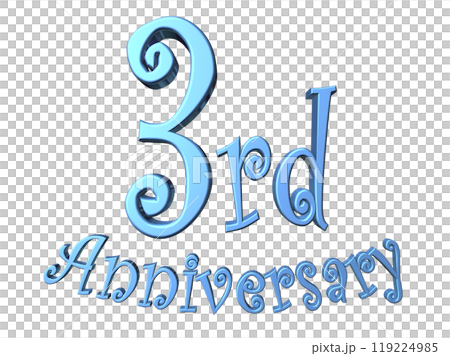 3DCG characters "3rd Anniversary/3rd anniversary" blue, blue 3DCG characters "3rd Anniversary/3rd anniversary" blue, blue 119224985
