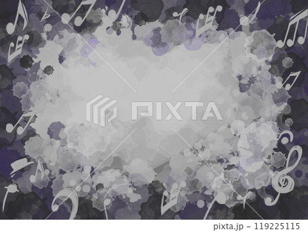 音符が周りに散りばめられたアナログ風の背景紫色 119225115