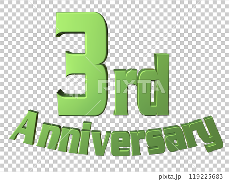 3DCG characters "3rd Anniversary/3rd anniversary" green, green 3DCG characters "3rd Anniversary/3rd anniversary" green, green 119225683