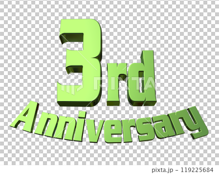 3DCG characters "3rd Anniversary/3rd anniversary" green, green 3DCG characters "3rd Anniversary/3rd anniversary" green, green 119225684