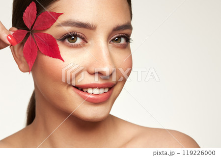 Autumn portrait of beautiful woman with clean fresh skin 119226000