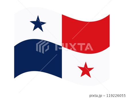 Wavy flag of Panama, isolated on transparent background. Flag of the Republic of Panama. Flag day. Vector illustration 119226055
