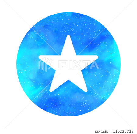 水色の星空｜シンプルな星マーク 119226725