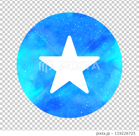 水色の星空｜シンプルな星マーク 119226725