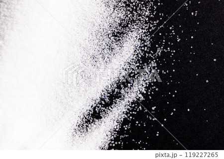 Fine Ground White Rock Salt Texture Top View Macro. 119227265