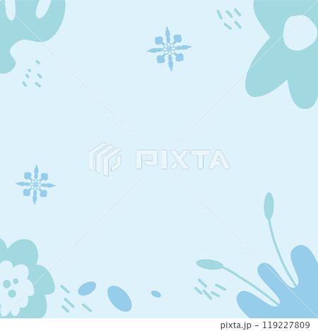Winter cards template. Banner decorated with botanical elements and berries on a light blue background. Social media post. Vector hand drawn flat illustration. 119227809