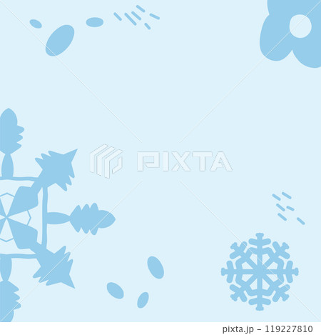 Winter background template. Banners decorated with botanical elements and berries on a light blue backdrop. Vector hand drawn flat illustration. 119227810