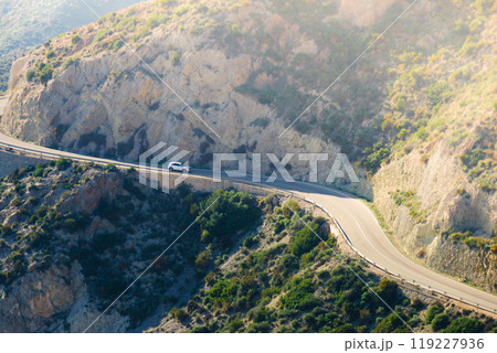 Curved road from Granatilla viewpoint, Spain Curved road from Granatilla viewpoint, Spain 119227936