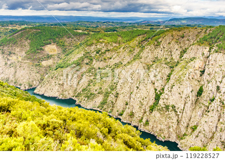 River Sil Canyon, Galicia Spain. Mountain view. River Sil Canyon, Galicia Spain. Mountain view. 119228527