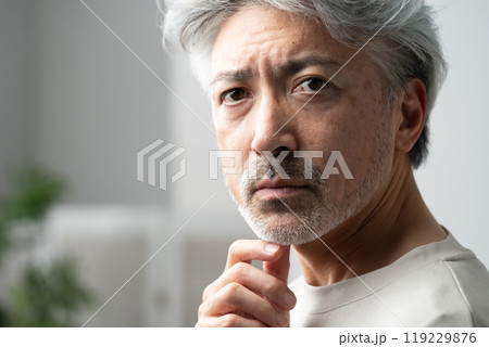 ビューティー　ミドルエイジ　グレイヘア 119229876