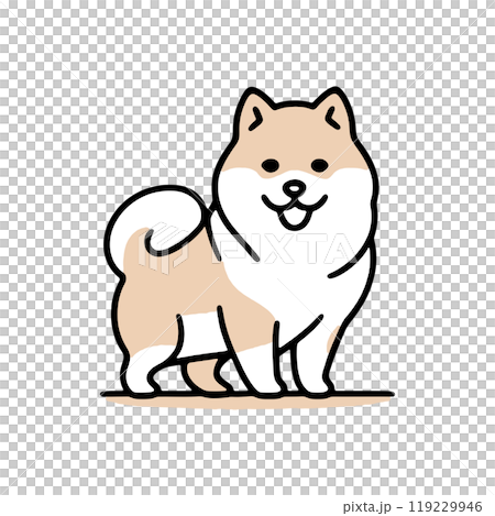 可愛い柴犬の子犬のシンプルなアイコンイラスト 透過背景の切り抜き 可愛い柴犬の子犬のシンプルなアイコンイラスト 透過背景の切り抜き 119229946