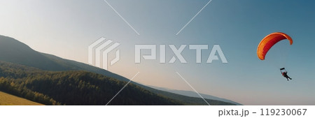glider pilot flying over beautiful landscape 119230067