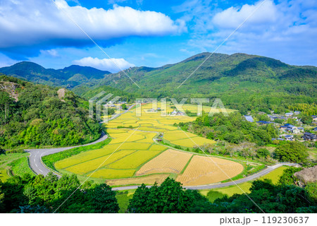 展望台から見た初秋の田染荘　大分県豊後高田市 119230637