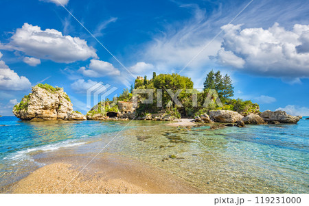 Beautiful Isola Bella, small island near Taormina, Sicily, Italy 119231000