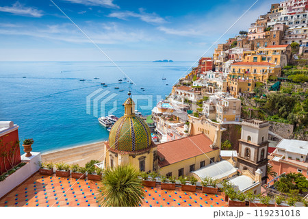 Beautiful Positano on Amalfi Coast in Campania, Italy Beautiful Positano on Amalfi Coast in Campania, Italy 119231018