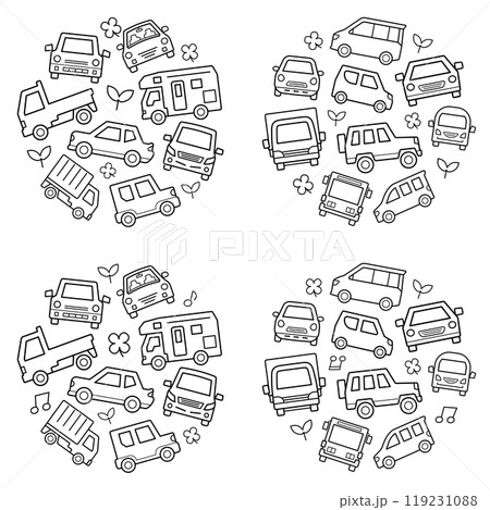 車のアイコンのサークルギャラリー(中くらいバージョン線画)エコイメージ 車のアイコンのサークルギャラリー(中くらいバージョン線画)エコイメージ 119231088