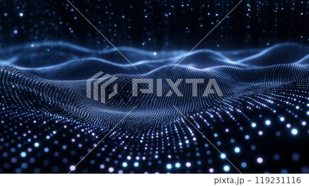 Immersive and futuristic virtual reality grid with glowing points, Generated AI 119231116