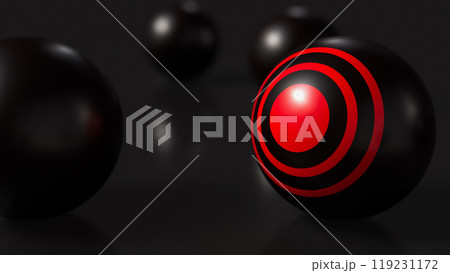 The red target on black ball for business concept 3d rendering. 119231172