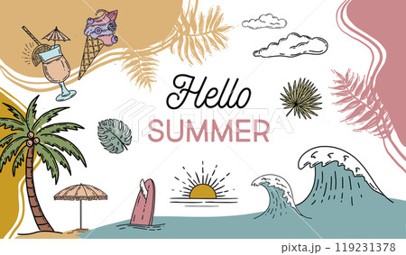 Panorama of sea and beach, vector. Panorama of sea and beach, vector. 119231378