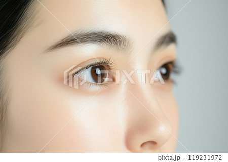 AI生成画像 日本人女性の瞳のクローズアップ AI生成画像 日本人女性の瞳のクローズアップ 119231972