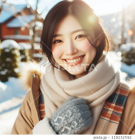 良い天気の雪国で出会った女性 良い天気の雪国で出会った女性 119232592