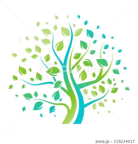The tree in blue and green colors The tree in blue and green colors 119234017
