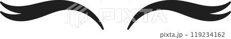 This design features elegant curled black eyelashes against a plain background showcasing beauty and makeup themes for artistic inspiration or branding This design features elegant curled black eyelashes against a plain background showcasing beauty and makeup themes for artistic inspiration or branding 119234162