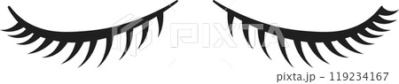 The design features a pair of beautifully styled closed eyelashes that emphasize elegance and artistry in beauty and fashion contexts ideal for creative projects The design features a pair of beautifully styled closed eyelashes that emphasize elegance and artistry in beauty and fashion contexts ideal for creative projects 119234167