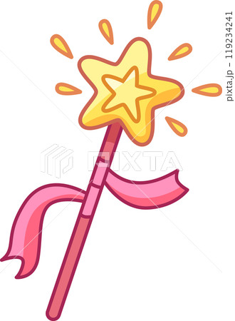 This vibrant magic wand features a star at its tip and a flowing pink ribbon perfect for sparking imagination in children and inspiring magical adventures This vibrant magic wand features a star at its tip and a flowing pink ribbon perfect for sparking imagination in children and inspiring magical adventures 119234241