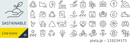 持続可能性に関するアイコンセット 119234373