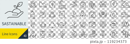 持続可能性に関するアイコンセット 119234373