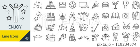 楽しみに関するアイコンセット 楽しみに関するアイコンセット 119234374