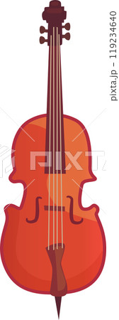 The illustration features a vibrant violin with a polished finish. It highlights the instruments curves and strings presenting it as a symbol of musical artistry and passion The illustration features a vibrant violin with a polished finish. It highlights the instruments curves and strings presenting it as a symbol of musical artistry and passion 119234640