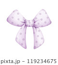 Cute  pastel  ribbon bow watercolor clipart.Cute girly accessory for  birthday, nursery decorations.Isolated on white background. 119234675