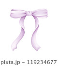 Cute  pastel  ribbon bow watercolor clipart.Cute girly accessory for  birthday, nursery decorations.Isolated on white background. 119234677